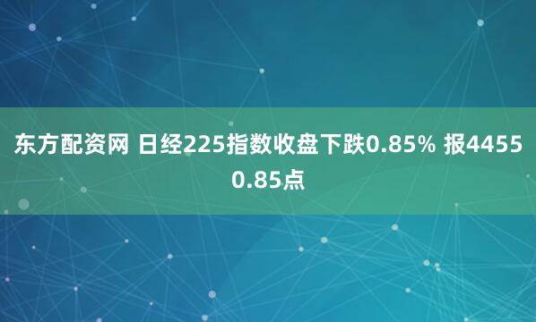 东方配资网 日经225指数收盘下跌0.85% 报44550.85点