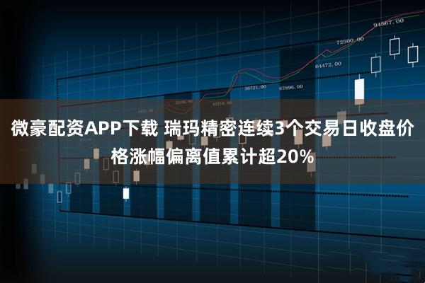 微豪配资APP下载 瑞玛精密连续3个交易日收盘价格涨幅偏离值累计超20%